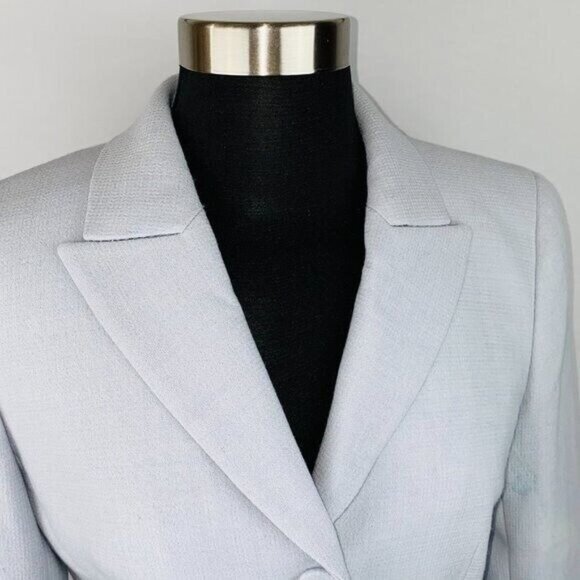Lafayette 148 Jacket Blazer Bluish Gray Peaked Collar Job Career Work Office 6 * - Picture 3 of 10
